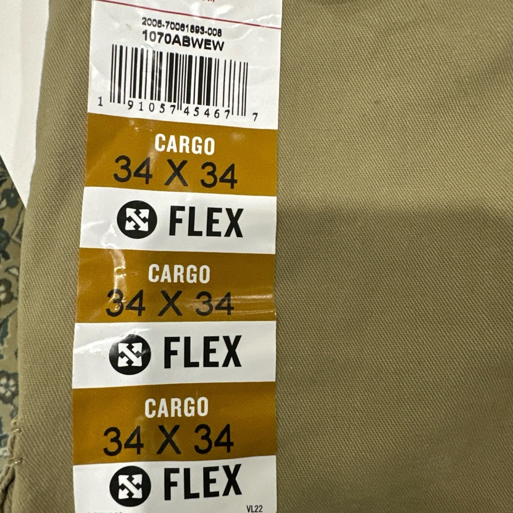 Wrangler Five Star Men’s Relaxed Fit Cargo Pants - Khaki 34x34 - Picture 9 of 10